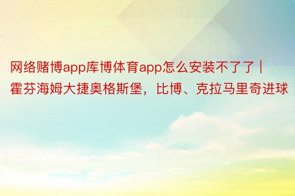 网络赌博app库博体育app怎么安装不了了 | 霍芬海姆大捷奥格斯堡，比博、克拉马里奇进球