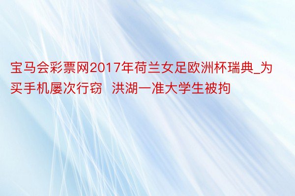 宝马会彩票网2017年荷兰女足欧洲杯瑞典_为买手机屡次行窃  洪湖一准大学生被拘